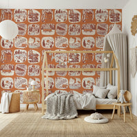 Hand-drawn Alaska wildlife Outdoor Explorer mural detail.