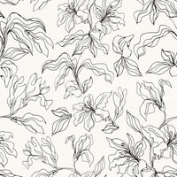 A seamless pattern of outlined lilies on a wall

