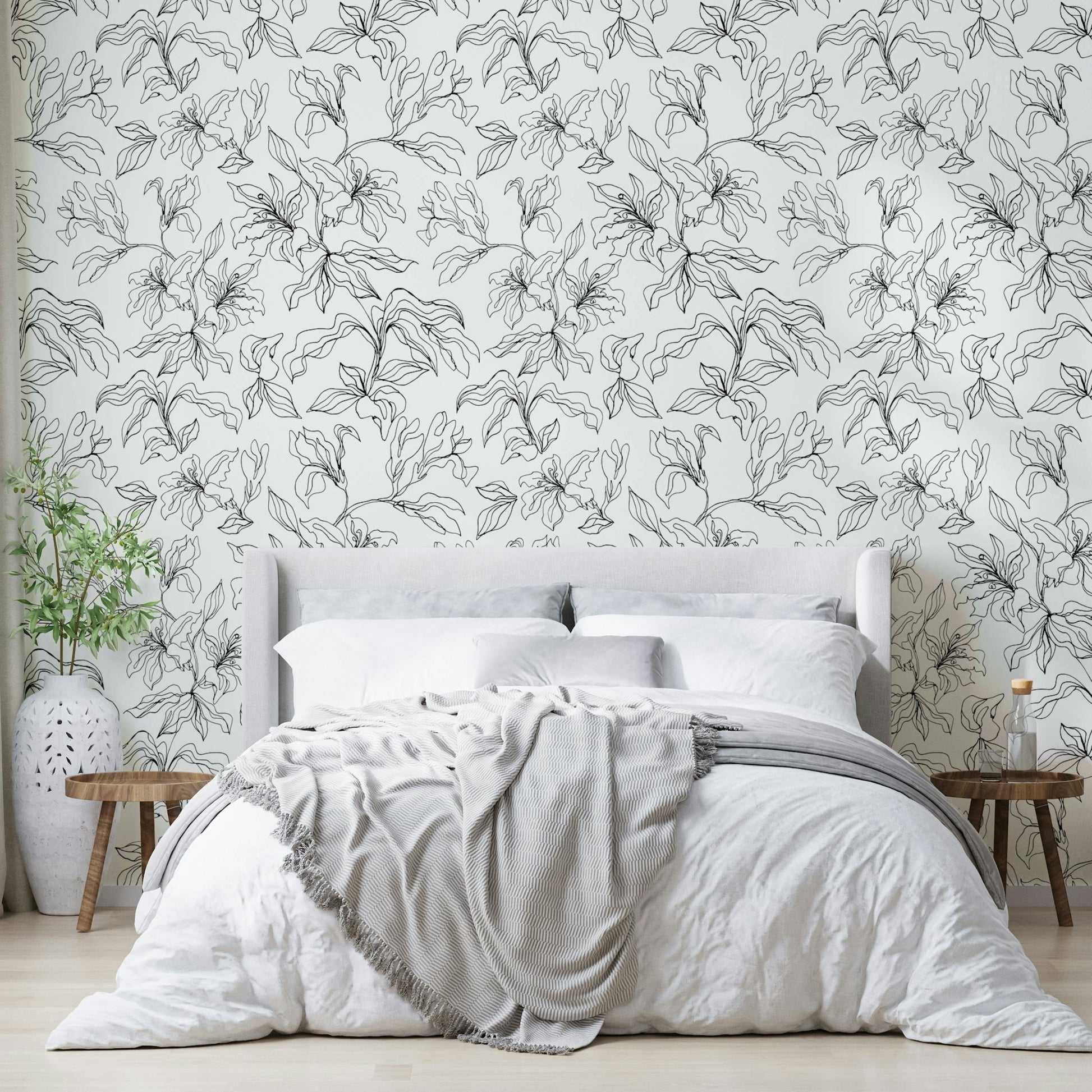 Wallpaper for walls with a graceful, hand-drawn feel

