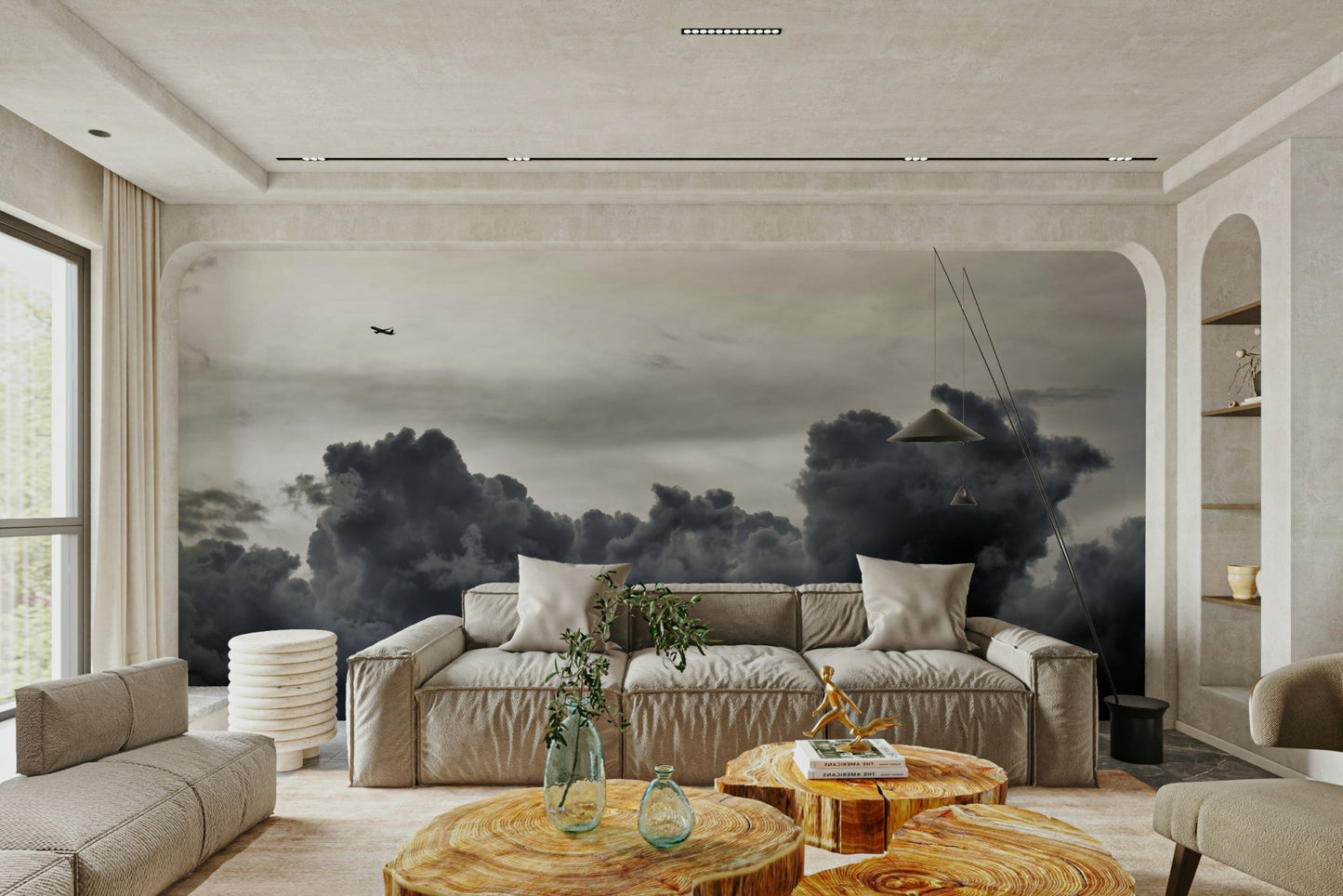 Bruised sky tones darken over the clouds in this Over the Storm wall mural GD4783
