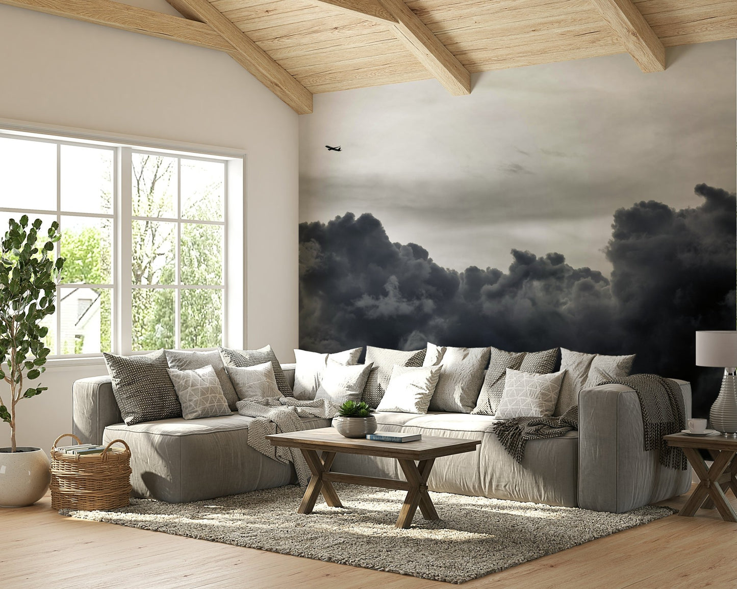 Steel clouds press beneath a lighter sky, the Over the Storm wall mural GD4783
