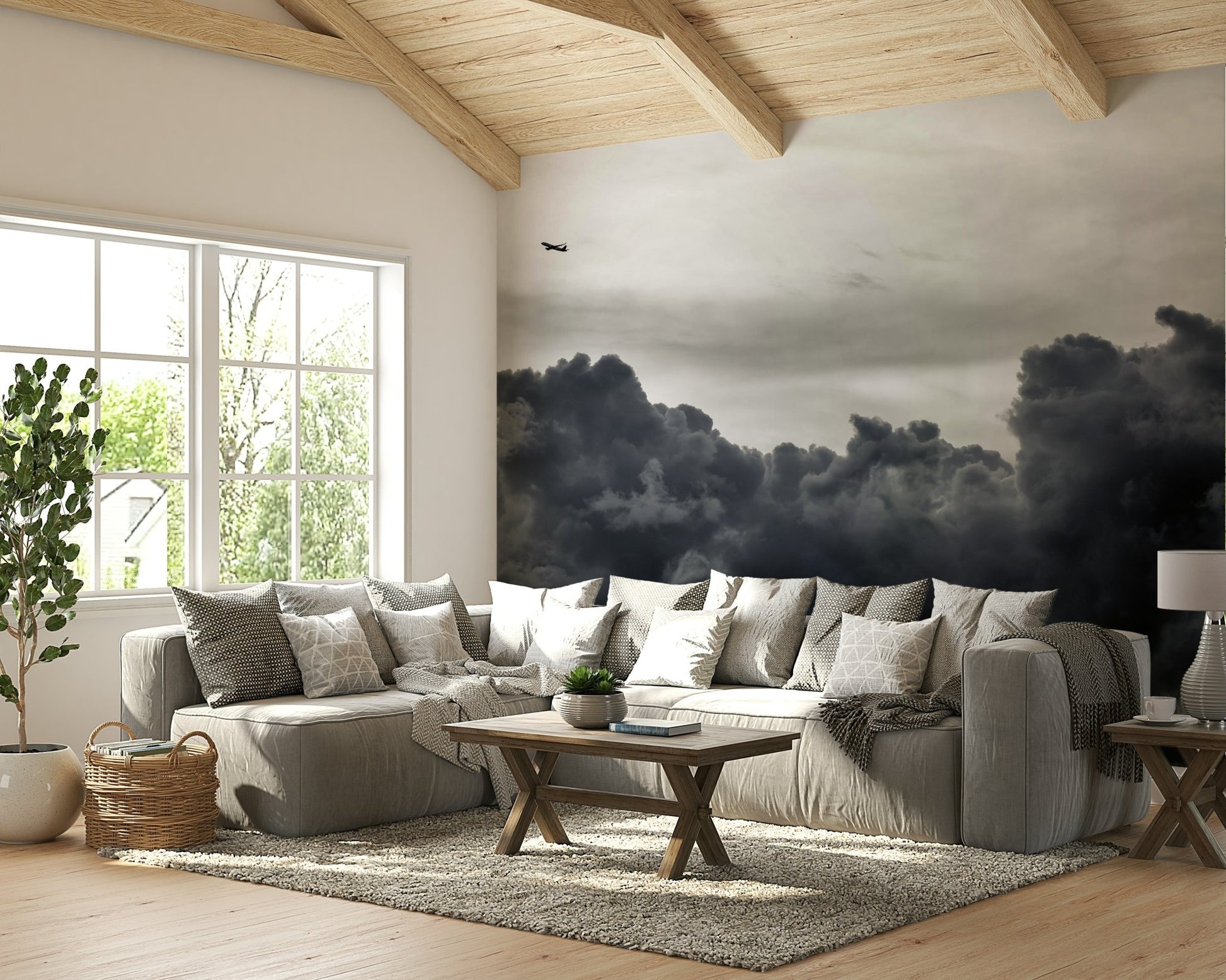 Steel clouds press beneath a lighter sky, the Over the Storm wall mural GD4783
