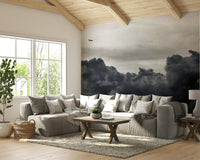 Steel clouds press beneath a lighter sky, the Over the Storm wall mural GD4783
