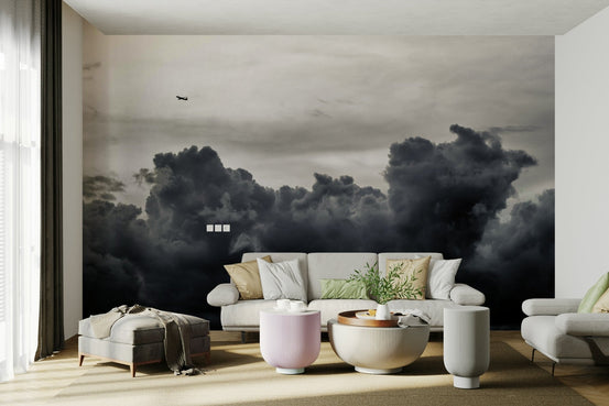 Brooding storm clouds mass low in the frame, the Over the Storm wall mural GD4783
