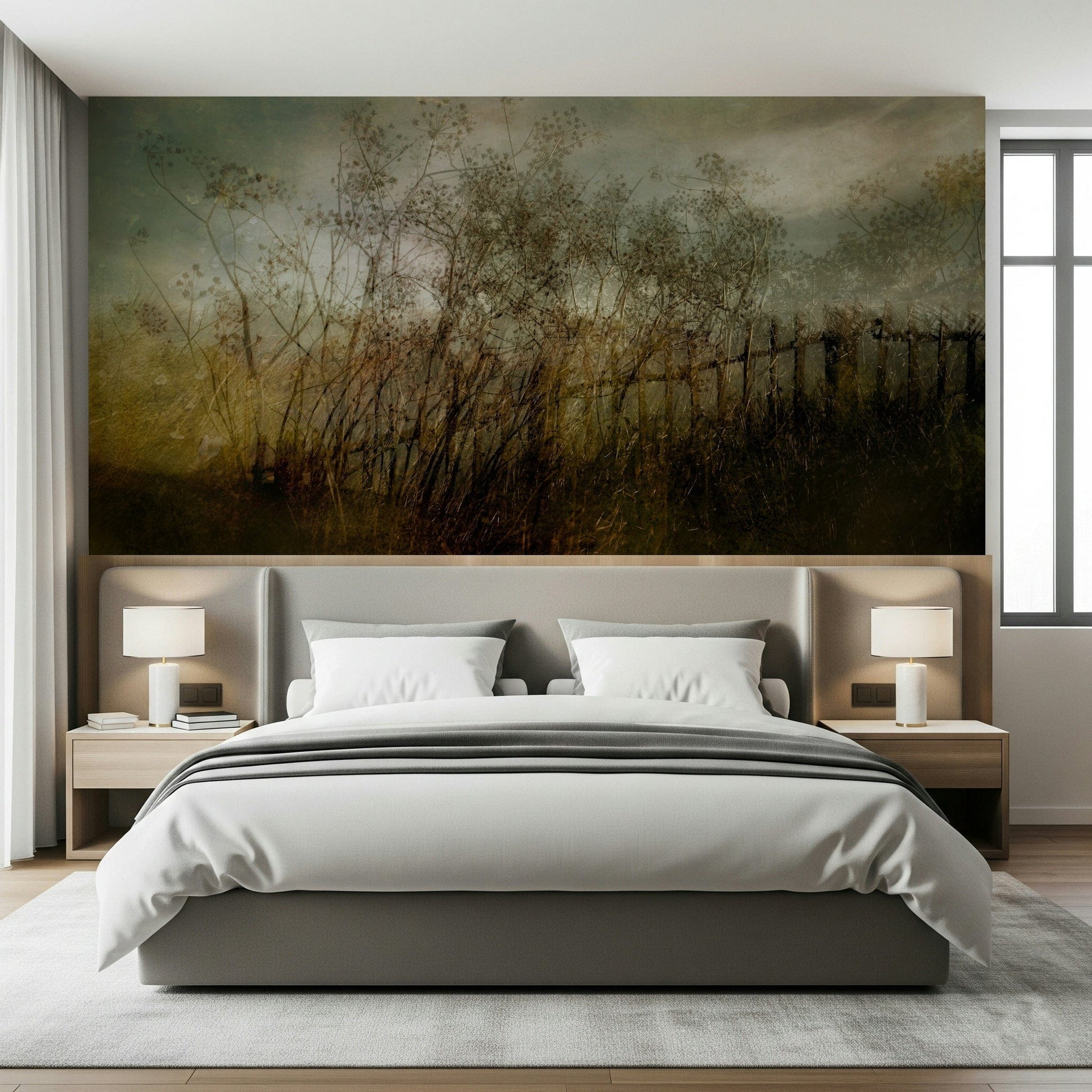 An artistic nature inspired mural for home decor.