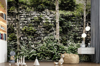 Overgrown Serenity wall mural for a quiet reading nook or garden room.