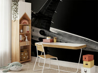 Polished metal catches light on the Overhead wall mural GD4942
