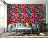 Soft watercolor dots wall mural design close-up

