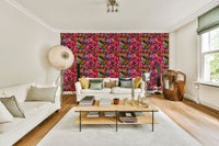 Layered dot pattern wallpaper on home wall

