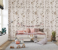 Cozy forest wallpaper with soaring owls
