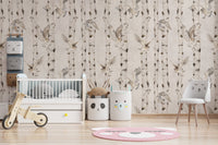 Scandinavian owl birch tree wall art
