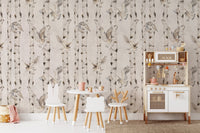 Rustic white birch tree wallpaper scene
