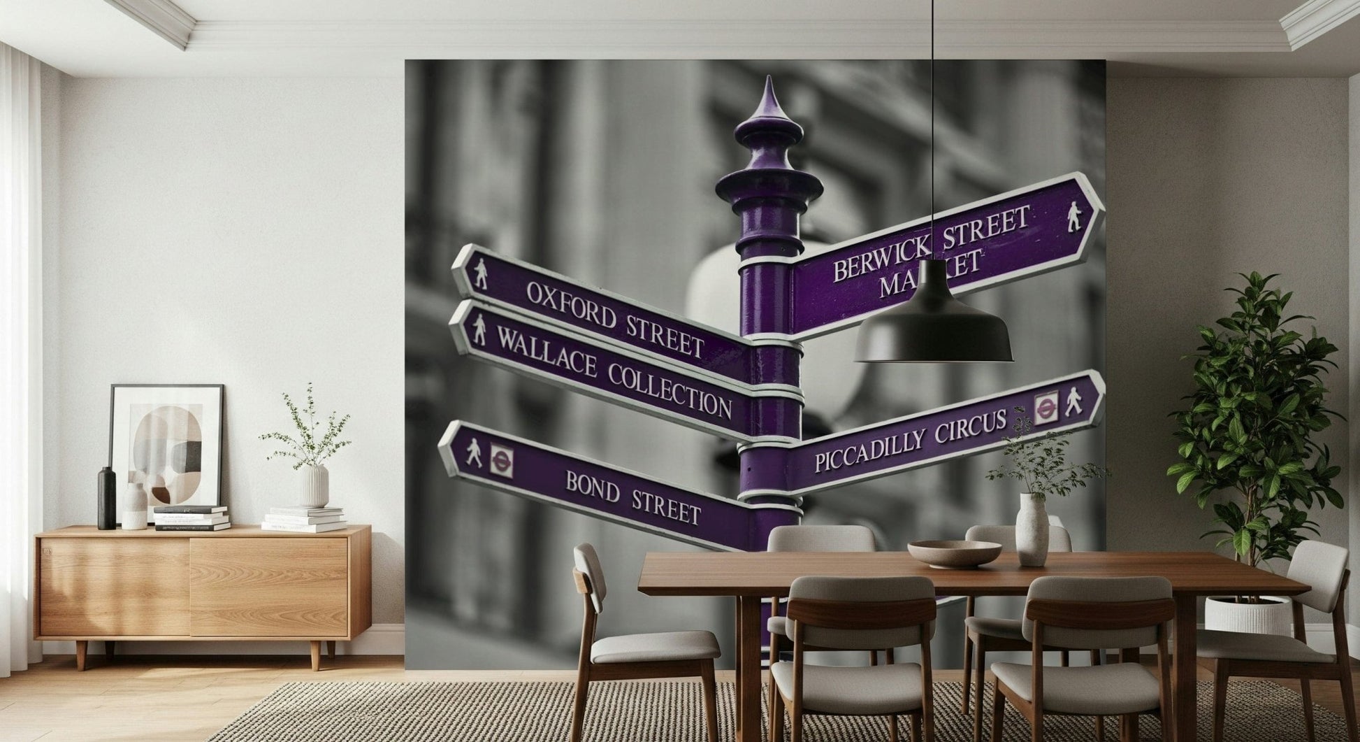 Wallace Collection and Piccadilly Circus directions, unique wall art.