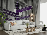 Decorative signpost print for an exciting London aesthetic wallpaper.