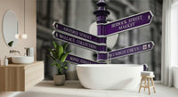 Directional marker wallpaper, highlighting major London destinations.