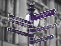 High-contrast Oxford Circus Sign print mural, a fantastic focal point design.