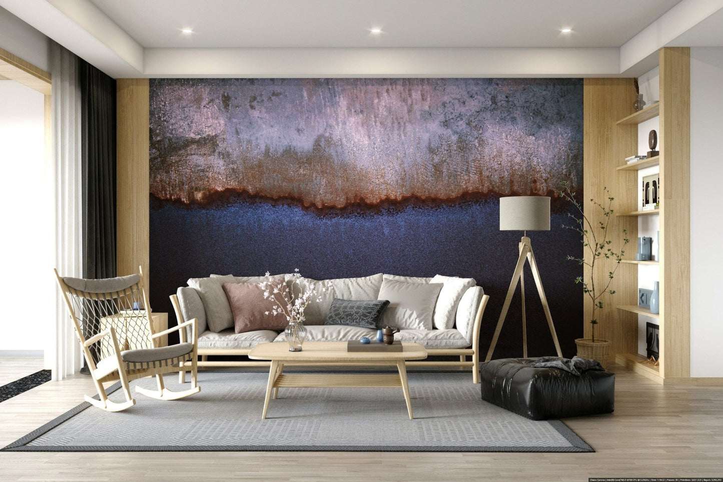 Full view of the stunning Oxidized Horizon Wall Mural texture.