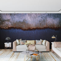 Oxidized Horizon Wall Mural installed in a chic, minimalist entryway.