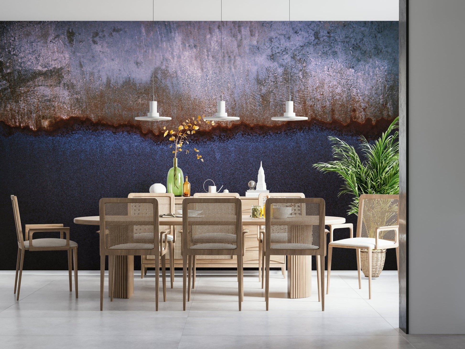 Artistic texture of the Oxidized Horizon Wall Mural patina design.