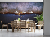 Artistic texture of the Oxidized Horizon Wall Mural patina design.