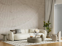 Designer interior featuring the ethereal feel of the Oyster Shell Echo Wall Mural.