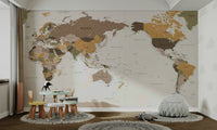 Durable and easy to install map wallpaper


