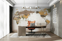Educational travel map wallpaper for walls

