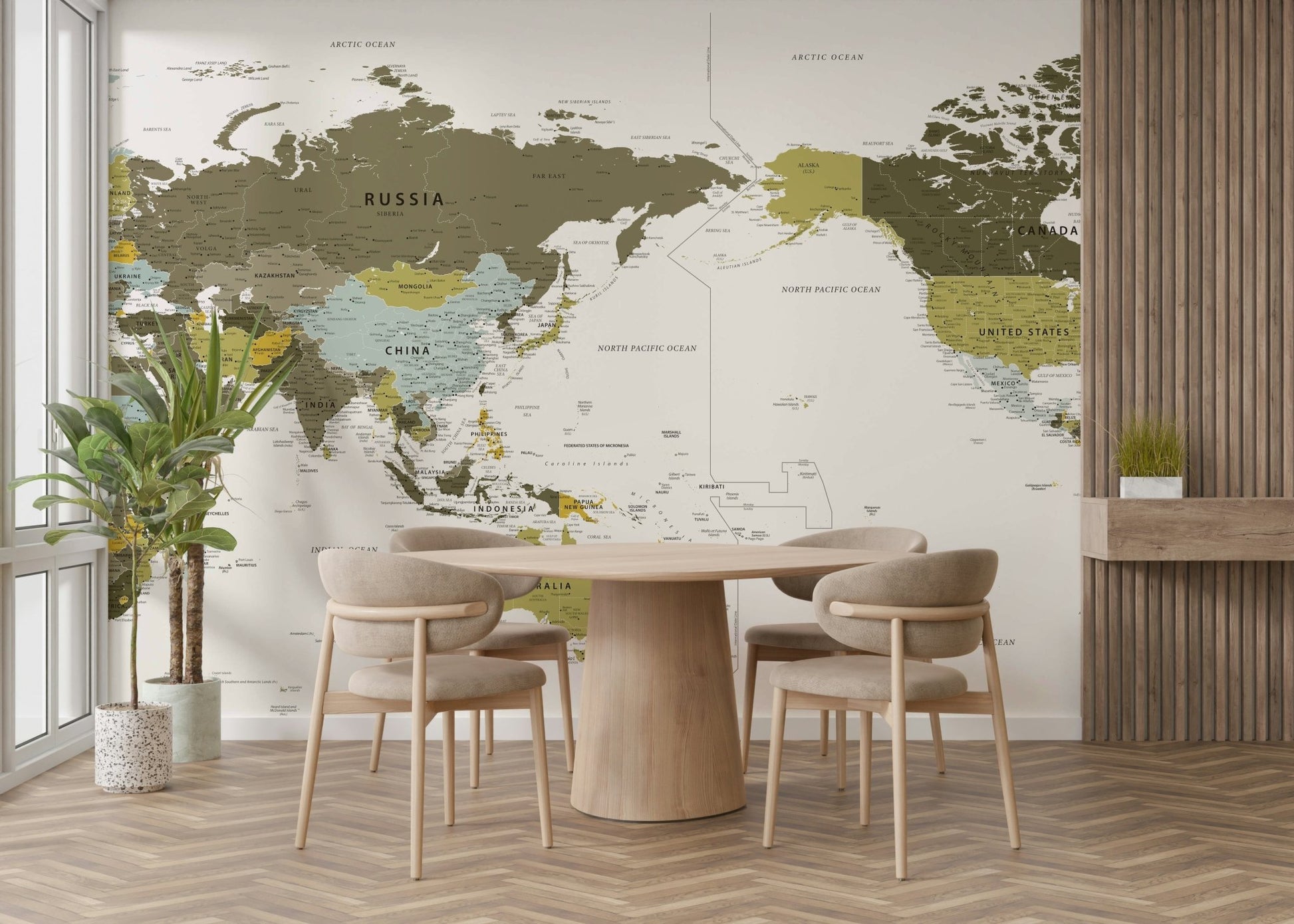 Durable and easy to install map wallpaper

