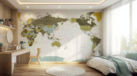 Educational world map wallpaper for walls

