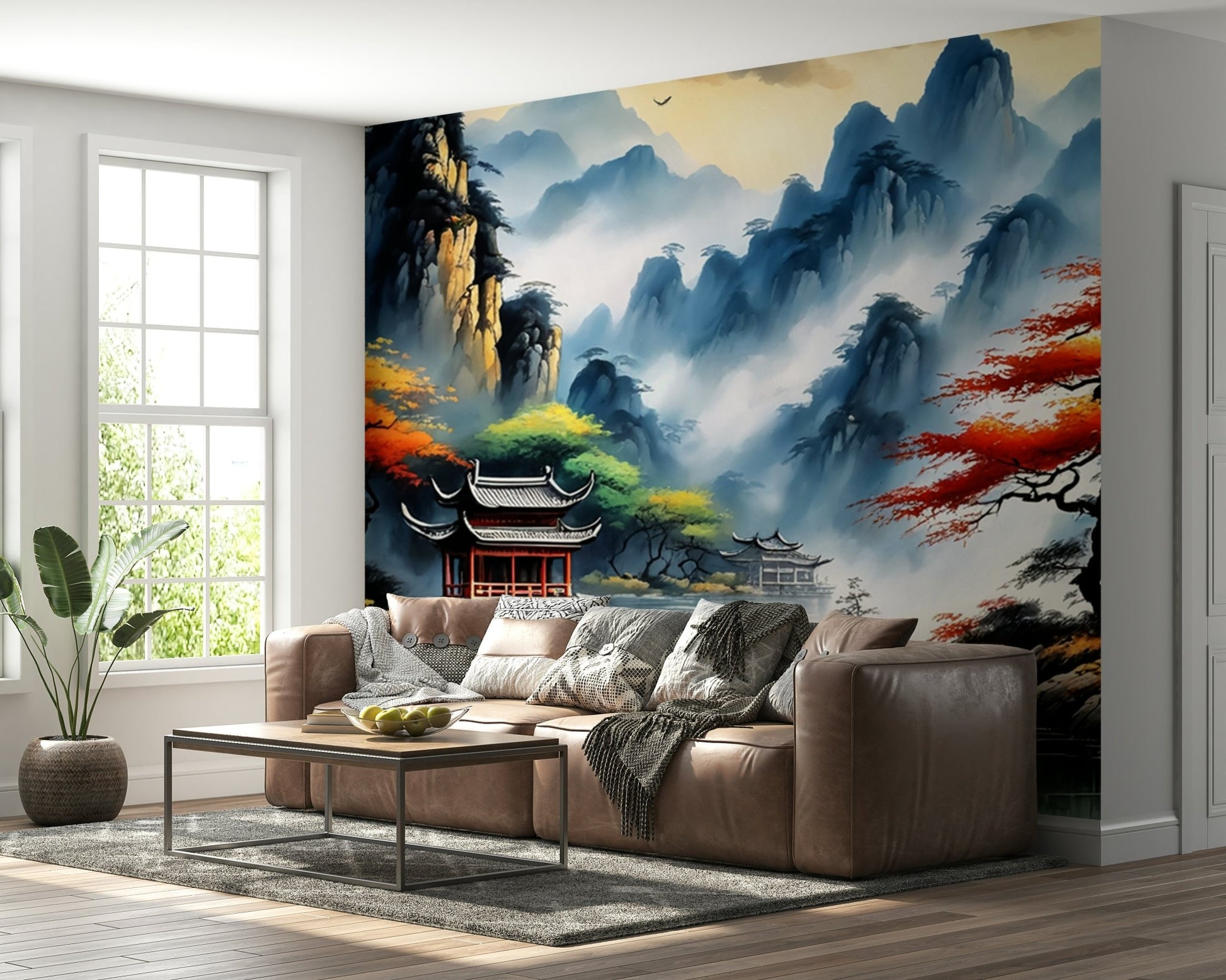 The sky is a light, soft color, suggesting dawn or dusk.

