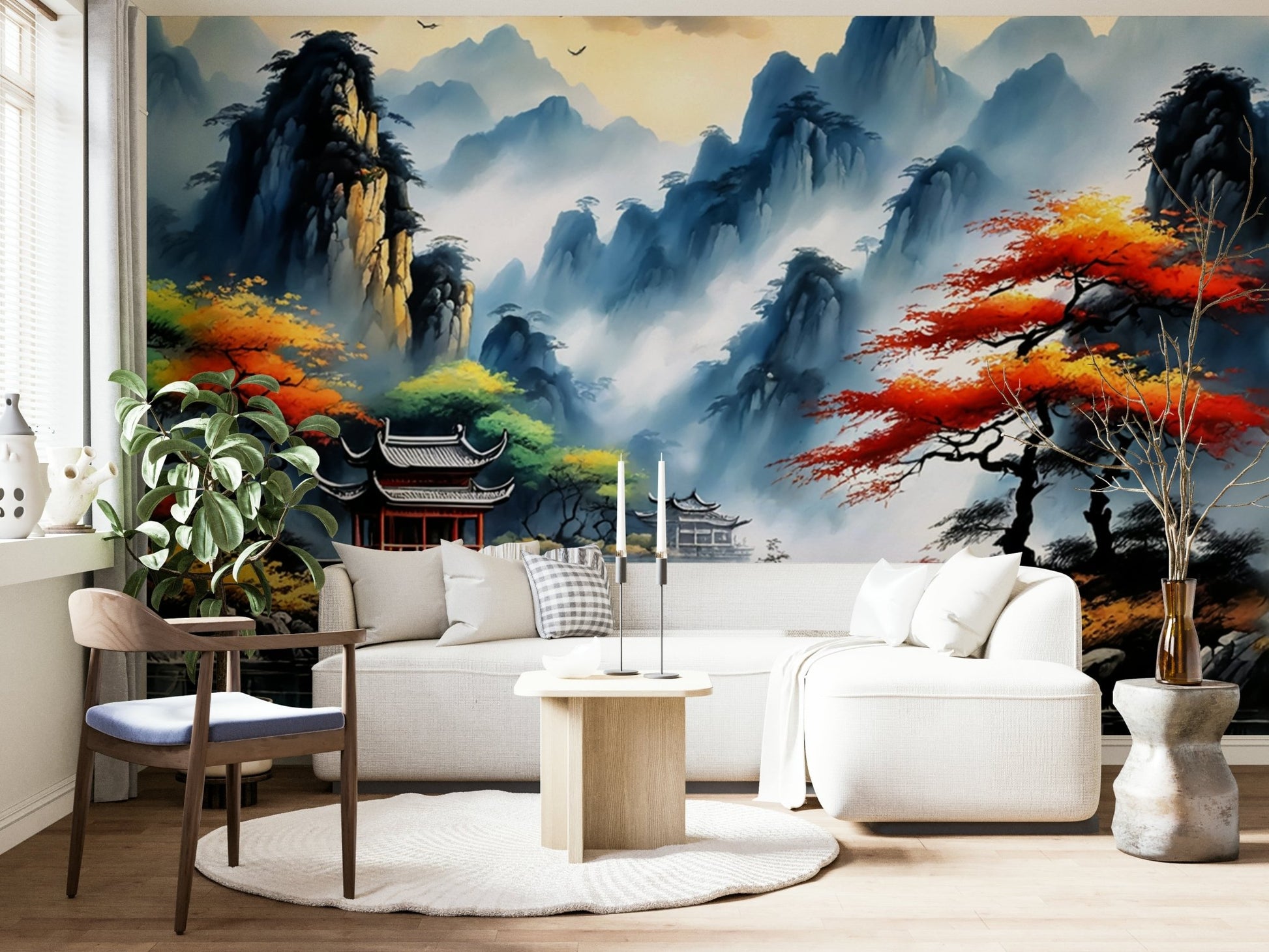 The pagoda's clear reflection is visible in the water below.

