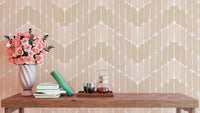 Subtle grey chevron wallpaper with paint stroke design for cozy walls.
