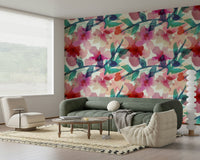 A classic soft floral wallpaper for walls.

