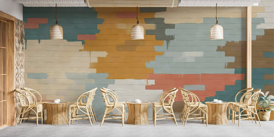 Painted Brick Illusion Mural adds industrial charm to dining rooms C384