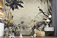A serene subtle bird wall mural for your decor.