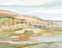 Close-up of Painted Hills Wall Mural showing soft layered hills and brushwork