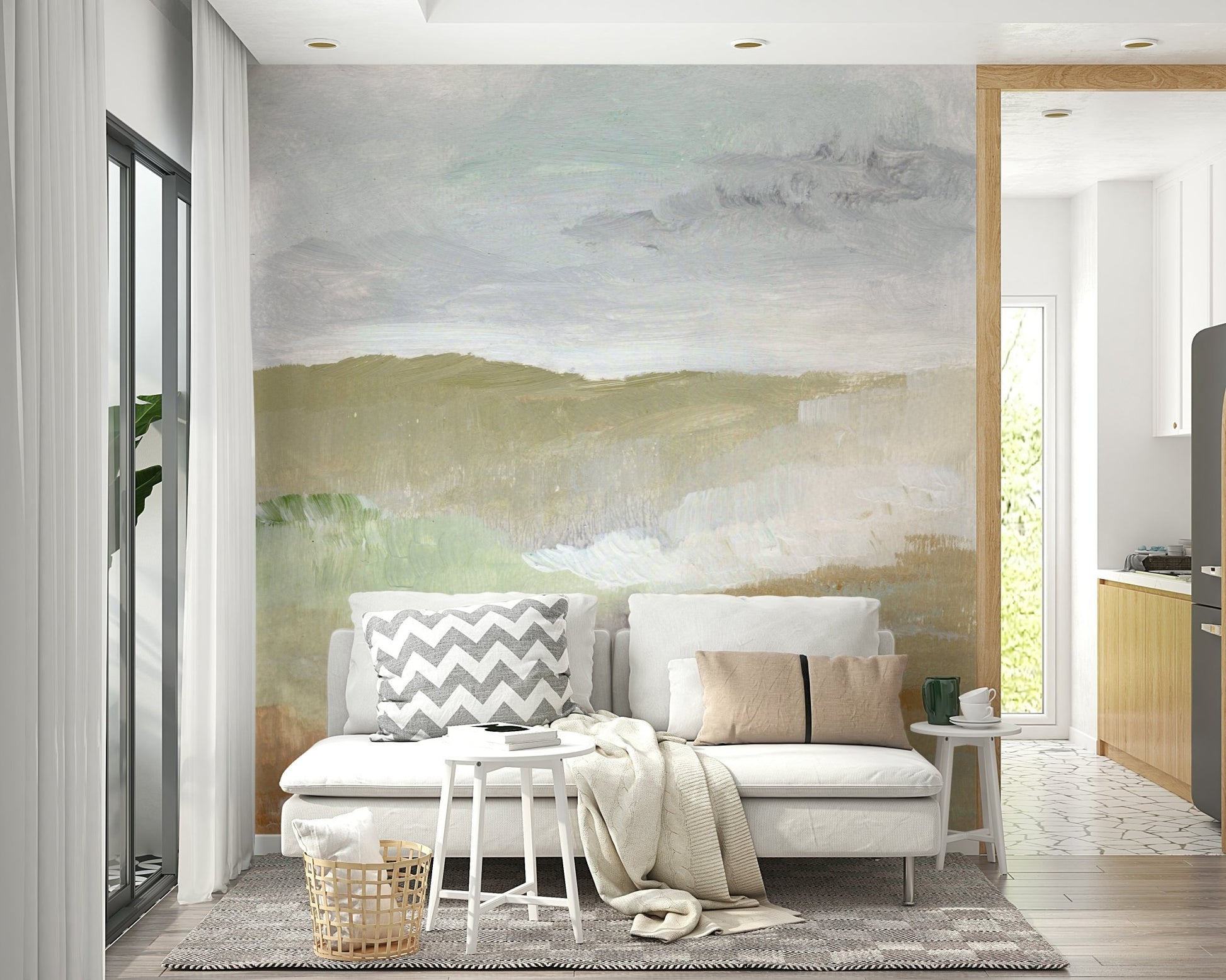 The image shows a peaceful scene with a horizon line.

