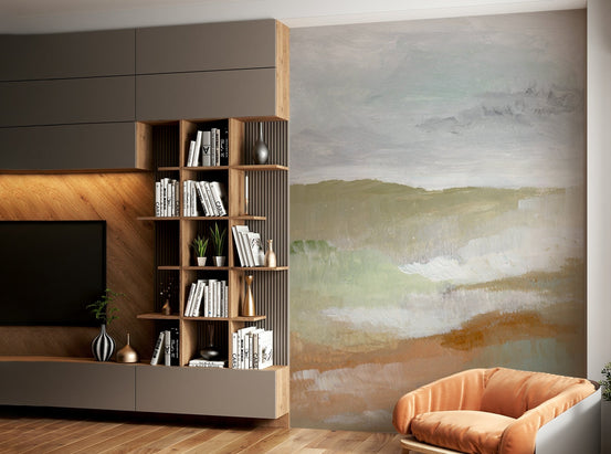 A wall mural of an abstract landscape. GD3538

