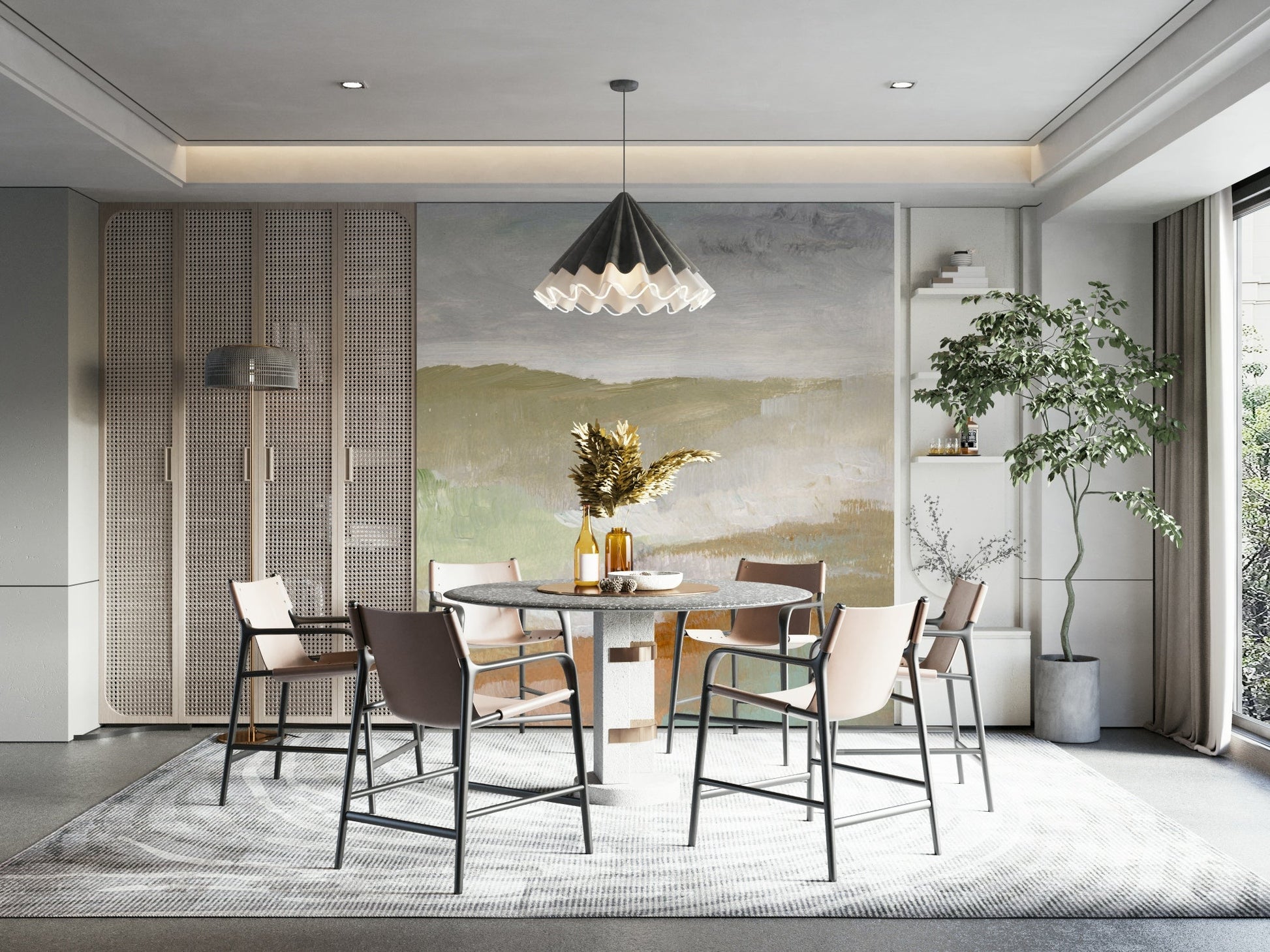 The mood is peaceful and serene.

