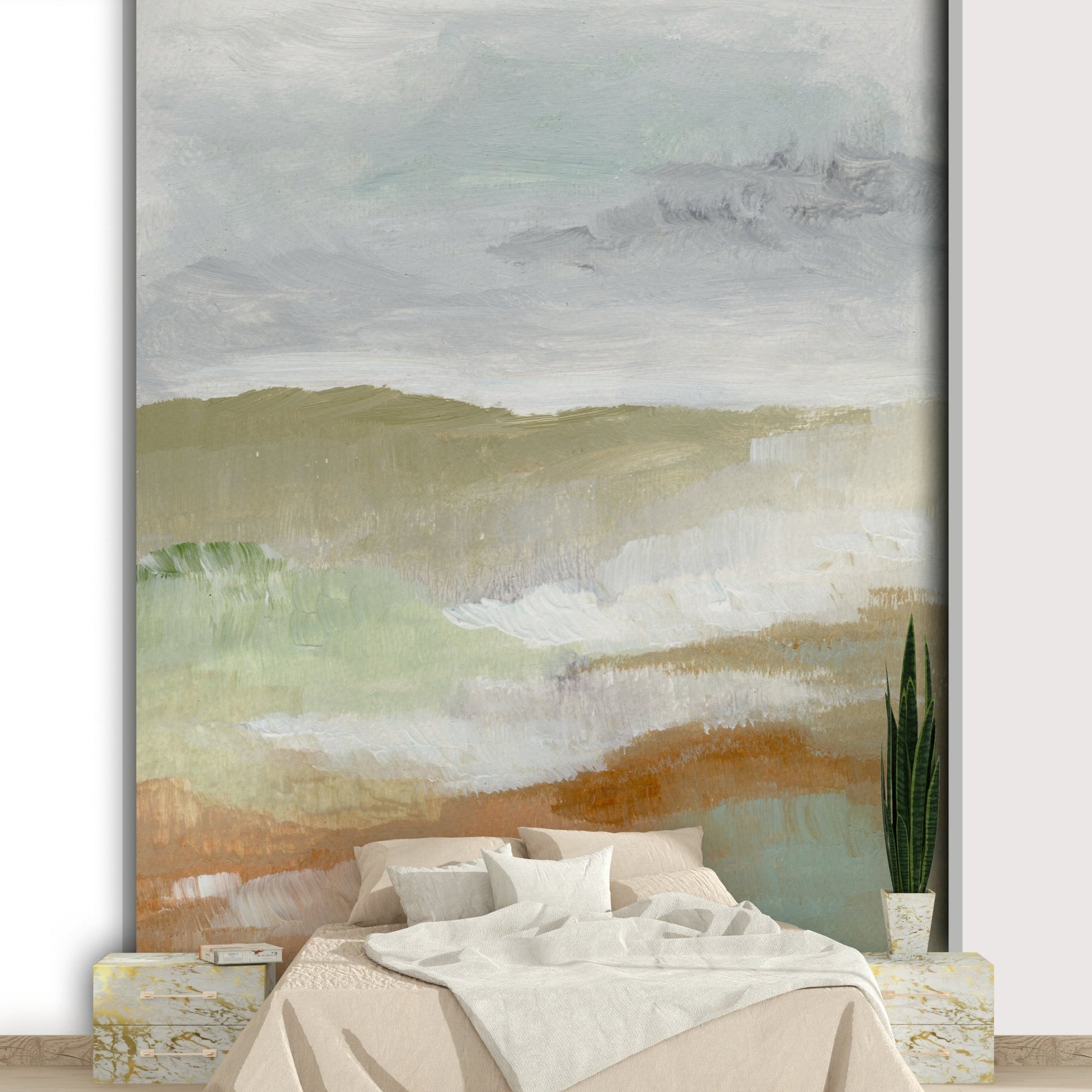 The composition is abstract and flowing.

