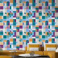 Contemporary tile aesthetic on wallpaper.

