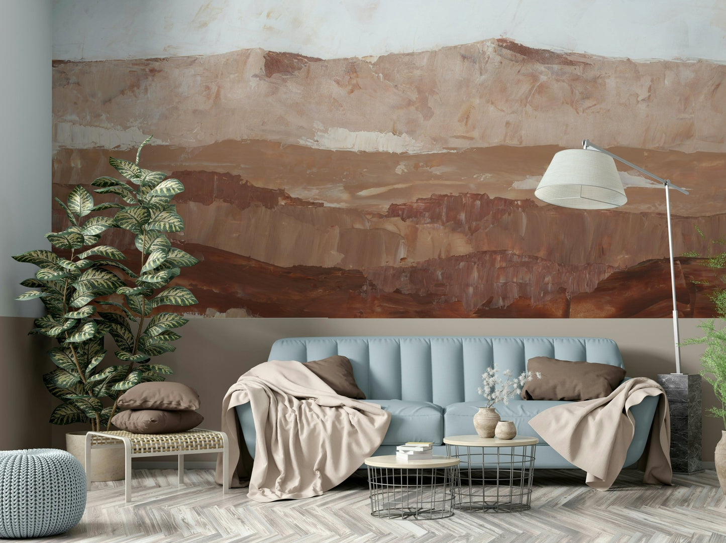 Textured earth tone landscape art

