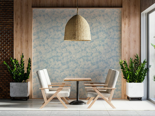 Painted Petals Calm wallpaper with a light, sky blue hue.
