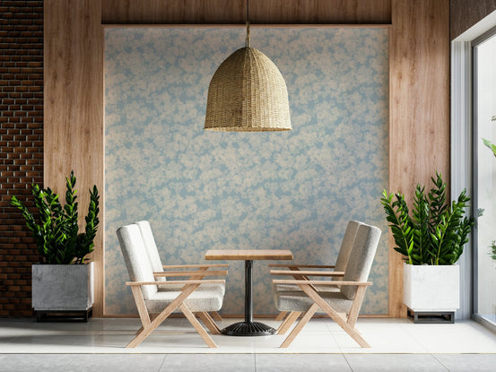 Painted Petals Calm wallpaper with a light, sky blue hue., GD6864