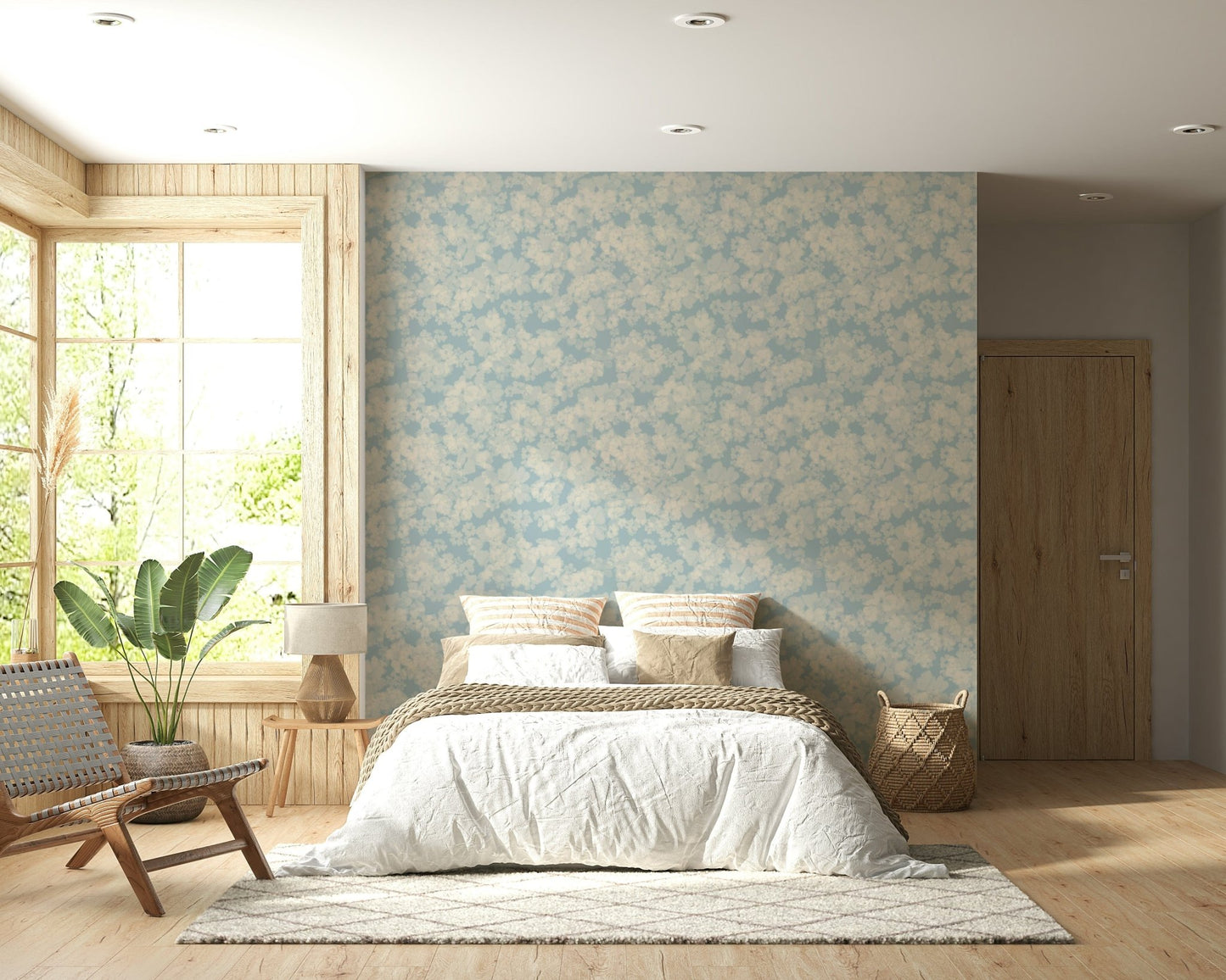 Cloudy petals mural, a soothing Painted Petals Calm atmosphere.