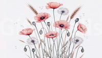Painted Poppy Meadow Wall Mural