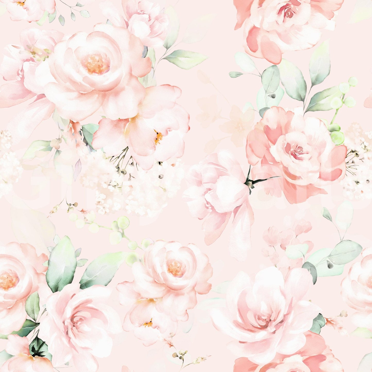 Elegant Painted Rose Garden, vintage inspired flower wall paper