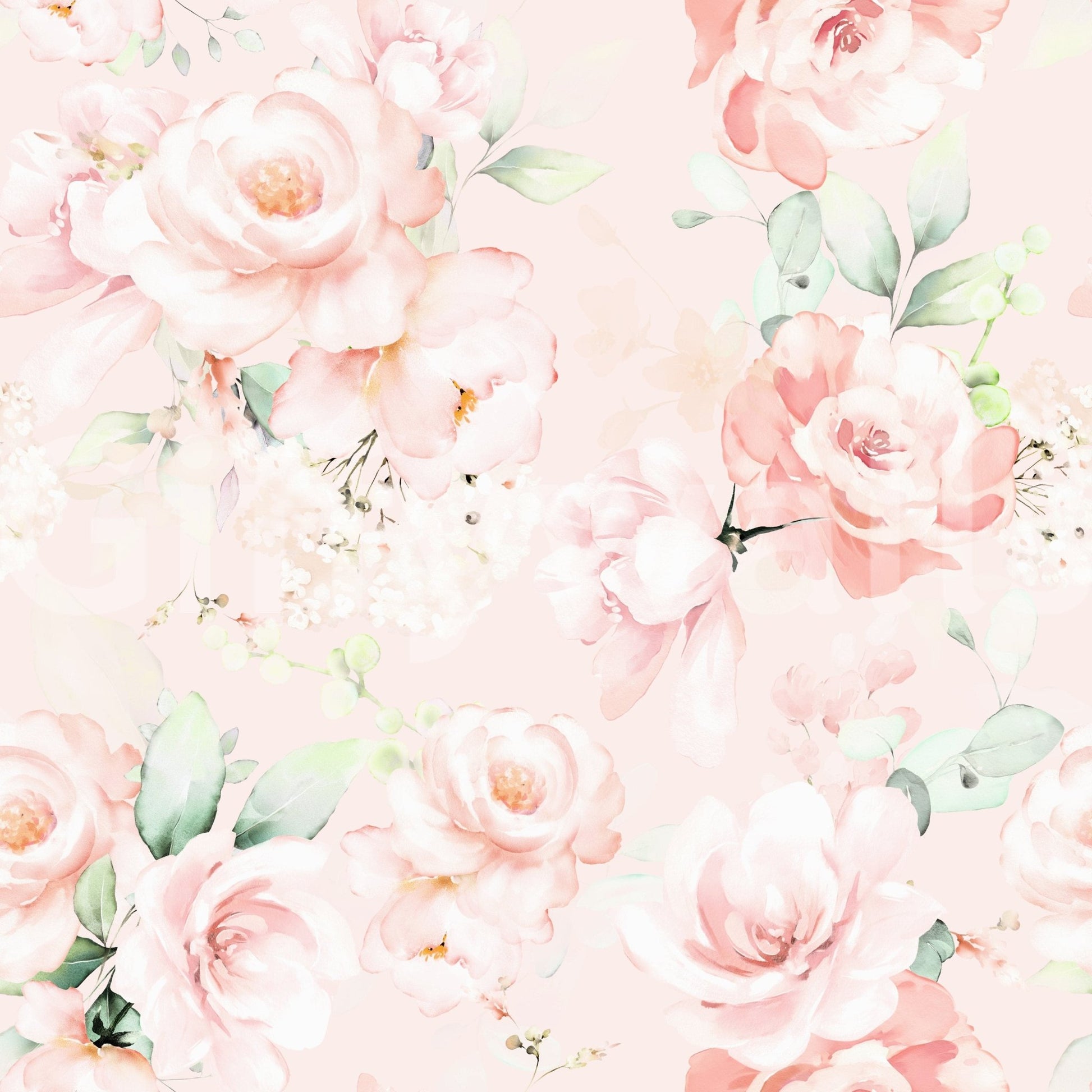 Elegant Painted Rose Garden, vintage inspired flower wall paper