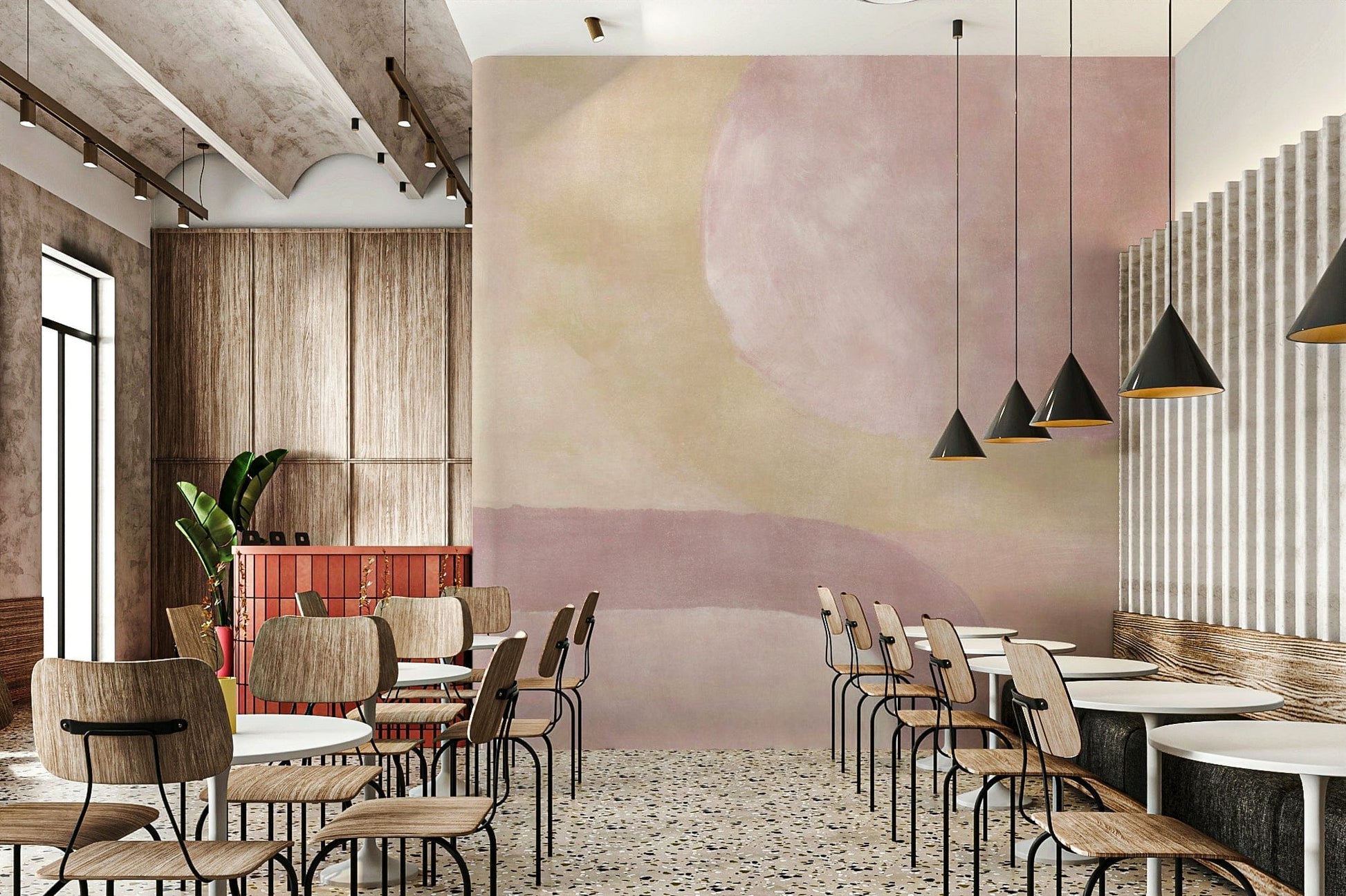 Textured sand pattern wall design

