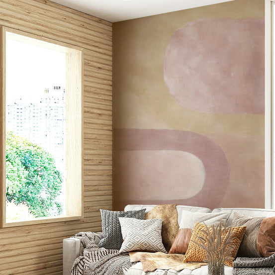 Blush painted sands abstract mural GD259

